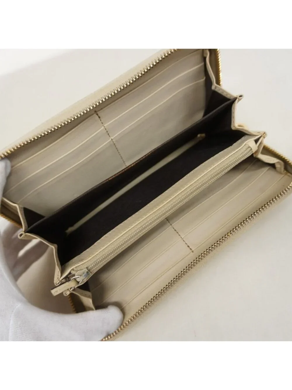 ★SOLD★ Gucci Wallet Guccissima Leather Beige Gold - Picture 3 of 7